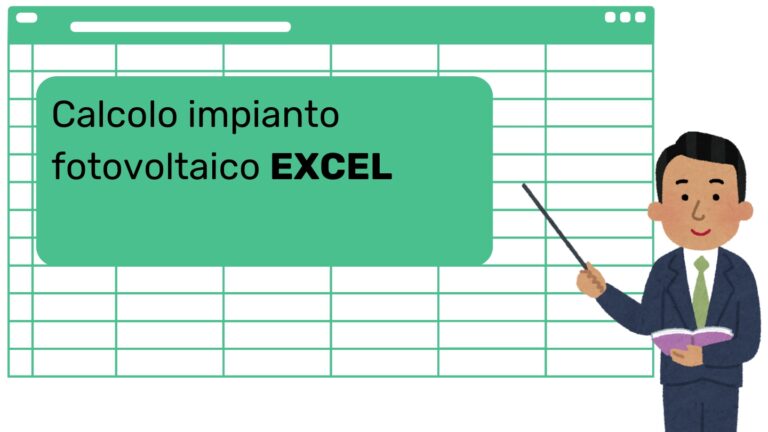 calcolo impianto fotovoltaico excel